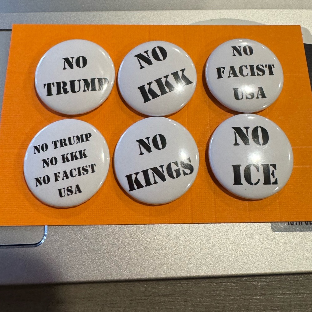 Button 1” anti Trump punk support pins lot of 6 protest  political statement